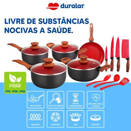 Imagem de Jogo Panelas Cerâmica Antiaderente Indução 12 Peças Duralar