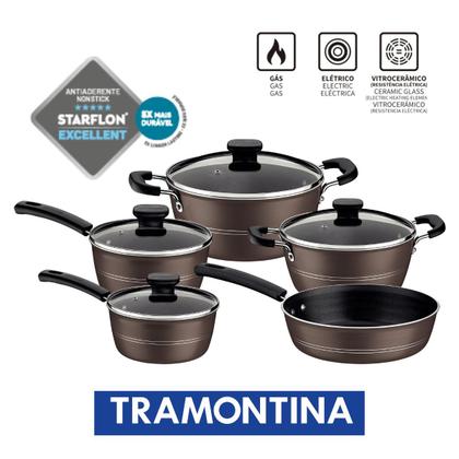 Imagem de Jogo Panelas Sicilia Avelã 5 Peças com Frigideira Antiarentes
