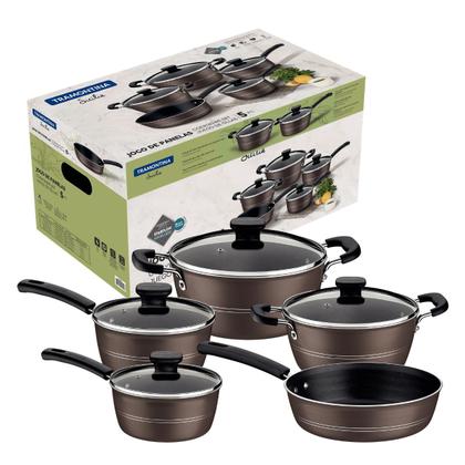 Imagem de Jogo Panelas Sicilia Avelã 5 Peças com Frigideira Antiarentes