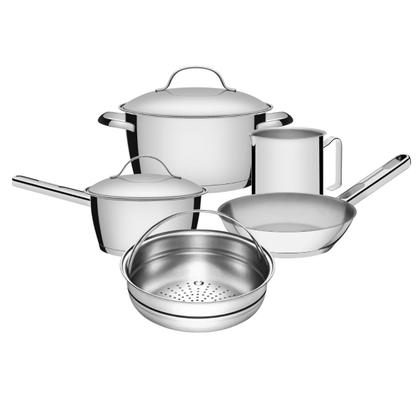 Imagem de Jogo panelas tramontina allegra  5 peças resistente aço inox