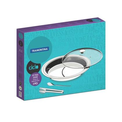 Imagem de Jogo para servir com 3 peças inox ciclo - tramontina