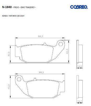 Jogo Pastilha Freio Dianteira Orgânica Cobreq N-917 + N-1840
