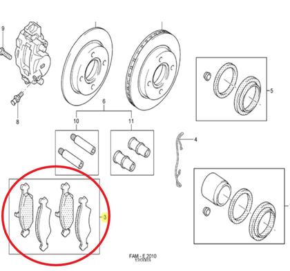 Imagem de Jogo Pastilhas Freio Dianteiro Ecosport Manual 4x2 2010-2012 e Fiesta Rocam 1.6 Abs 2010-2014