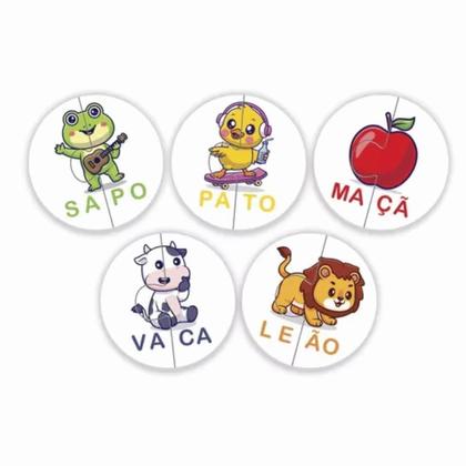 Imagem de Jogo Pedagógico Infantil Montar as Sílabas 60 pçs Alfabetização Escolar Fono