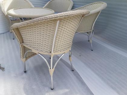 Imagem de Jogo Poltronas Amora Fibra Cru Liza e Extrutura Alumínio