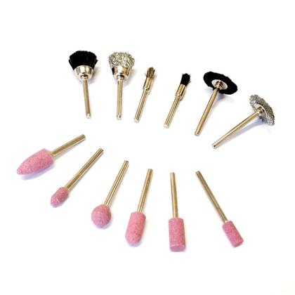 Imagem de Jogo Ponta Montada + Escovas 12 Peças Para Micro Retifica