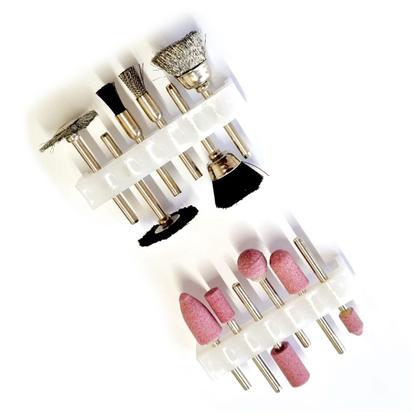 Imagem de Jogo Ponta Montada + Escovas 12 Peças Para Micro Retifica