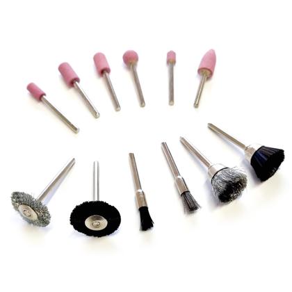 Imagem de Jogo Ponta Montada + Escovas 12 Peças Para Micro Retifica