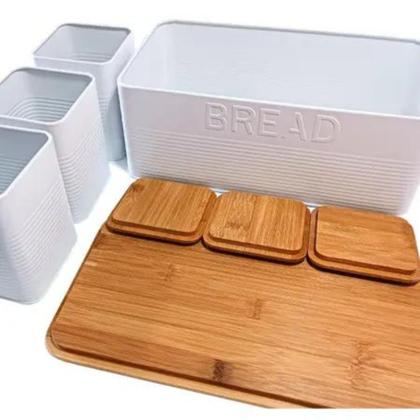 Imagem de Jogo porta pão e potes condimentos Mimo Style bambu