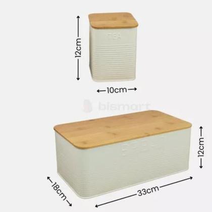 Imagem de Jogo porta pão e potes condimentos Mimo Style bambu