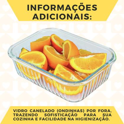 Imagem de Jogo Potes Hermetico 1040ML Rantagular Canelado Marmita 7Un
