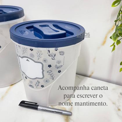 Imagem de Jogo Potes Porta Mantimentos 5Pçs Azul - PlasÚtil