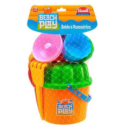 Imagem de Jogo praia balde e acessórios beach play Usual Plastic - USUAL BRINQUEDOS