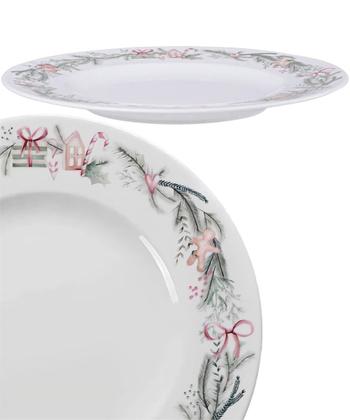 Imagem de Jogo Prato Raso Jantar 10Pessoas 10Pçs Noite Feliz Reto 28cm