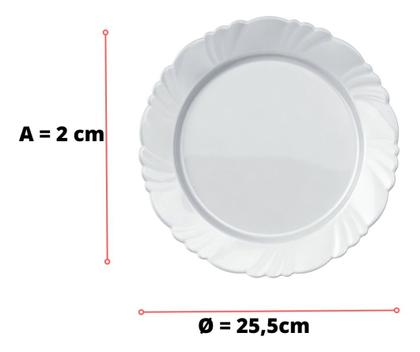 Imagem de Jogo Prato Raso Vidro Branco Petala Duralex Nadir Kit 6 Un
