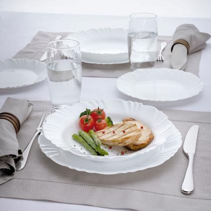 Imagem de Jogo Prato Raso Vidro Branco Petala Duralex Nadir Kit 6 Un