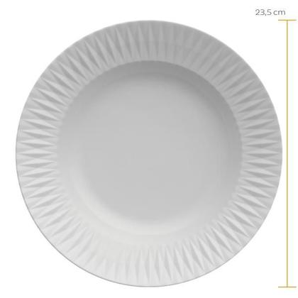 Imagem de Jogo Pratos Fundos Sopa Porcelana 23,5cm - Kit 6 Unid