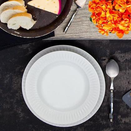 Imagem de Jogo Pratos Fundos Sopa Porcelana 23,5cm - Kit 6 Unid