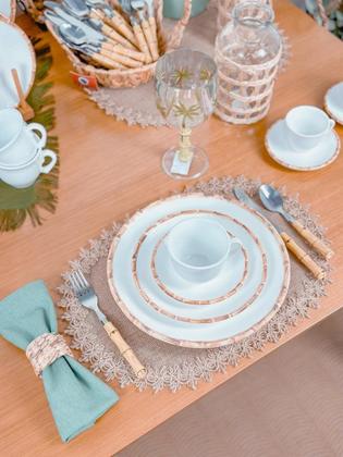 Imagem de Jogo Pratos Jantar Raso Bambu Scalla 6 Unidades