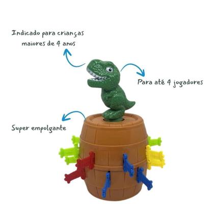 Imagem de Jogo Pula Dinossauro Game Brinquedo Crianças +4 Anos Até 4 Jogadores - Braskit