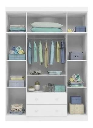 Imagem de Jogo Quarto de Bebê com Guarda Roupa 4 Portas + Cômoda Sapateira + Berço Mini Cama Padrão Americano