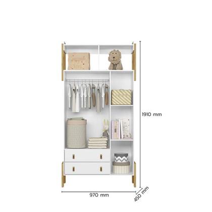 Imagem de Jogo Quarto De Bebê Para Gêmeos Com 2 Berços Cômoda Roupeiro Qmovi