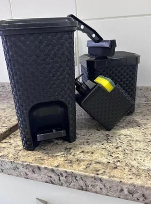 Imagem de Jogo Rattan Para Organização E Limpeza, Cozinha E Lavanderia