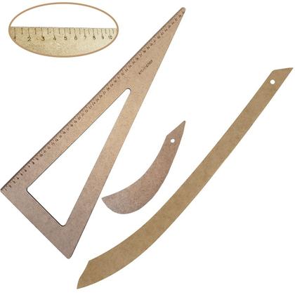 Imagem de Jogo Réguas Costura Esquadro Curva Francesa Modelista Moldes