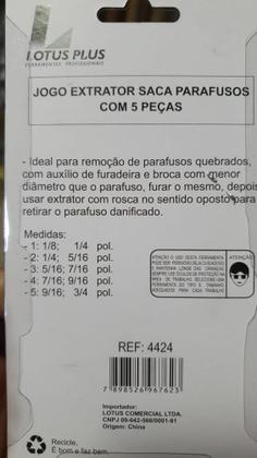 Imagem de Jogo Saca Extrator De Parafusos Com 5 Peças