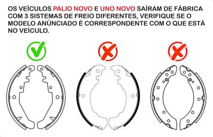 Imagem de Jogo Sapata Freio Com Lona E Mola Palio Uno Economy Siena