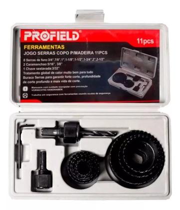 Imagem de Jogo Serra Copo Kit 11 Peças Para Madeira Gesso Pvc Plástico