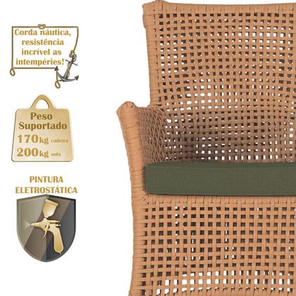 Imagem de Jogo Sofá e 4 Poltronas e Mesa Igapó Alumínio Fendi Corda Náutica E13 Trama Original