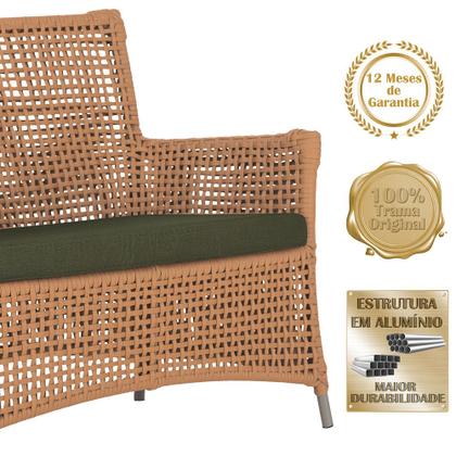 Imagem de Jogo Sofá e 4 Poltronas e Mesa Igapó Alumínio Fendi Corda Náutica E13 Trama Original