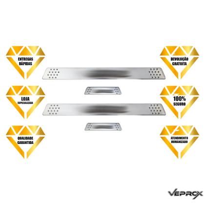 Imagem de Jogo Soleira de Porta F250 1999 2000 2001 2002 2003 2004 2005 2006 2007 2008 2009 2010 2011 2012 Cromado Escovado Personalizado