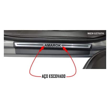 Imagem de Jogo Soleira Premium Elegance Vw Amarok 2011 em Diante - 4 Portas ( Vinil + Resinada 8 Peças )