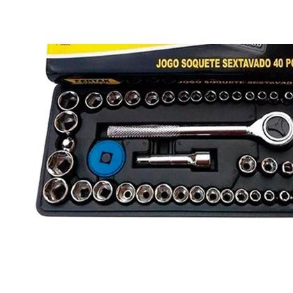 Imagem de Jogo Soquete Fertak C/Catraca 40Pc