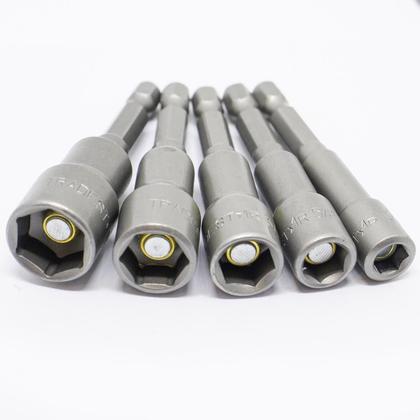 Imagem de Jogo Soquete Magnetico - 1/4, 5/16, 3/8, 7/16, 1/2 Com 5 Pç