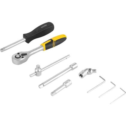 Imagem de Jogo Soquete Sextavado E Bits Ponteiras Encaixe 1/4 4-13mm