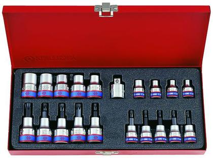 Imagem de Jogo soquete tipo torx c/ 20 pçs  3/8pol-1/2pol king tony