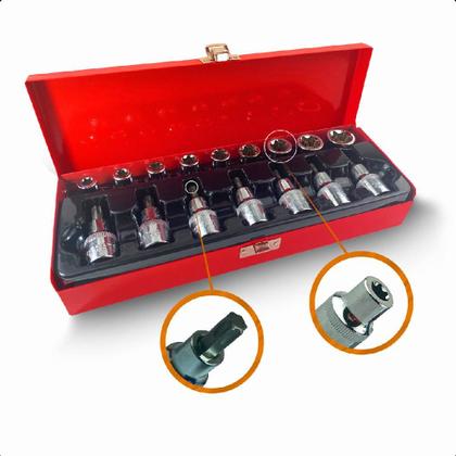 Imagem de Jogo Soquete Torx Macho E Femea Com Maleta Metalica 16 Peças