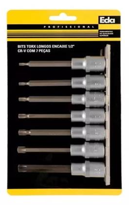 Imagem de Jogo Soquetes Bits Torx Longo 7 Peças 1/2 Polegada 1 Linha