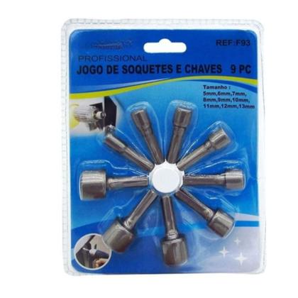 Imagem de Jogo Soquetes e Chaves Canhão 5 6 7 8 9 10 11 12 e 13mm