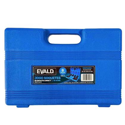 Imagem de Jogo Soquetes Longos de Impacto 1 POL de 19 a 41 MM Kit 8 Peças EVSLI-8 EVALD