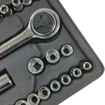 Imagem de Jogo Soquetes Sextavado com Catraca Reversível 40 peças Fertak