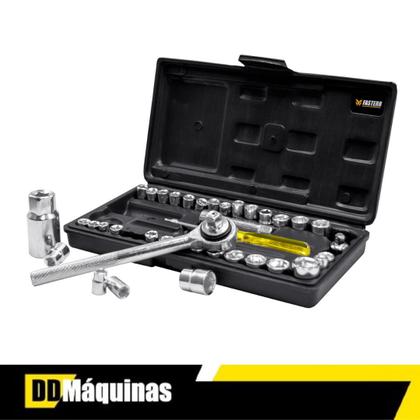 Imagem de Jogo Soquetes Sextavado Fasterr C/ Catraca 40 Pçs C/ Estojo