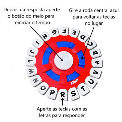 Imagem de Jogo Stop Eletrônico Oooo êeee Stop Interativo com Cartas Perguntas Jogo Raciocínio