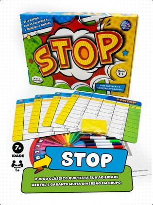 Imagem de Jogo Stop Mesa Tabuleiro Roleta Educativo Infantil Família