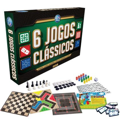 Imagem de Jogo Tabuleiro 6 Em 1 Xadrez Dama Ludo Trilha Domino Forca - Pais E Filhos