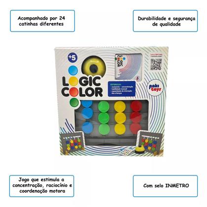 Imagem de Jogo Tabuleiro Logic Color Brinquedo Educativo Infantil Divertido Familia Viagem Presente Menino Menina Desafio Tempo