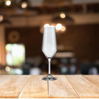 Imagem de Jogo Taça Champanhe Vidro Alta Fina Buffet 186ml 06uni